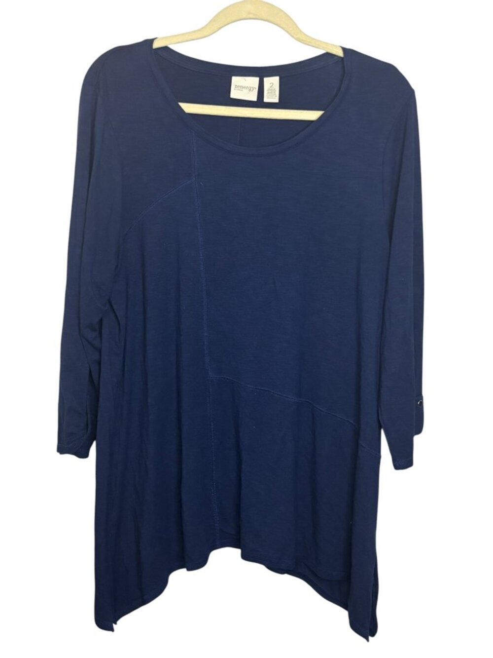 Chico's Blouse Women's Large Zenergy Tunic Vacation Blue Chicos 2